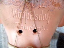 KÖPPELSDORF - THURINGIA große Porzellan Kopf Puppe antik um 1900  64cm !