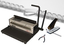 KOMPLETTPAKET zur KALENDERBINDUNG, Drahtbindung 3:1, Bindegerät & Zubehör(weiß)