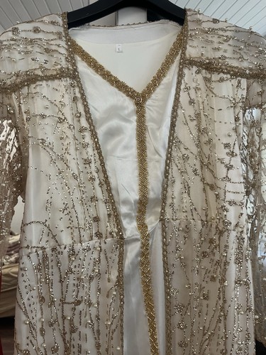 Kaftan kleid weiß gold - kaftan,
