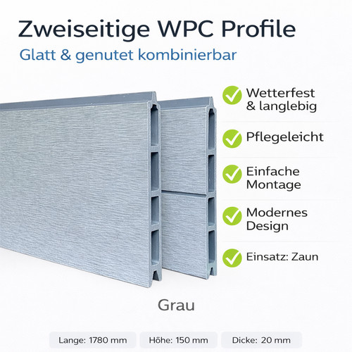 Wpc sichtschutz einzelprofil - wpc,