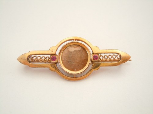 Antik foto brosche vergoldet - antik,