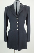 Extravagante lange Jacke Blazer STATE OF CLAUDE MONTANA schwarz Gr. S 80er Jahre