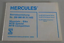 Betriebsanleitung Hercules Mountain Bike Typ 831 MTB Special / MTB Competition