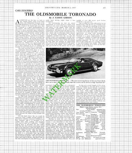 The oldsmobile toronado car - oldsmobile,