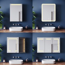 LED Spiegelschrank Beleuchtung Steckdose Beschlagfrei Wandschrank Wandspiegel