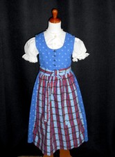 ** Isar Trachten **  blaues,   Kinder - Dirndl,  GR. 128, Baumwolle