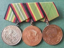 DDR 3er Ordensspange - NVA KVP Volkspolizei - Für Treue Dienste - 900er Silber