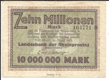 Düsseldorf,Landesbank der Rheinprovinz,10 Millionen Mark 1923