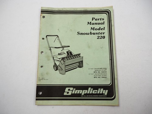 Simplicity 220 snowbuster - 220,
