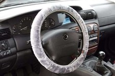 Lenkradbezug GRAU Lenkradschoner Plüsch stretch Überzug Winter 37 38 39c