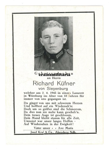 Orig sterbebild grenadier - sterbebild,