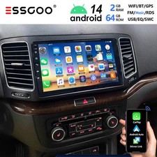 2+64GB Carplay Autoradio Android 14 Für VW Sharan 7N Seat Alhambra II 2010-2022