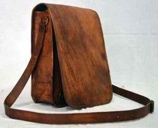 Leder vintage messenger - leder,