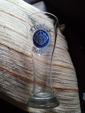 Altes dickes Mundgeblasenes Weizenglas Kloster Weißbier Schäftlarn Emailiert Rar