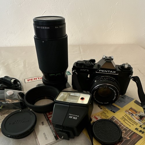 Pentax mv1 mit blitz - blitz,, objektiv