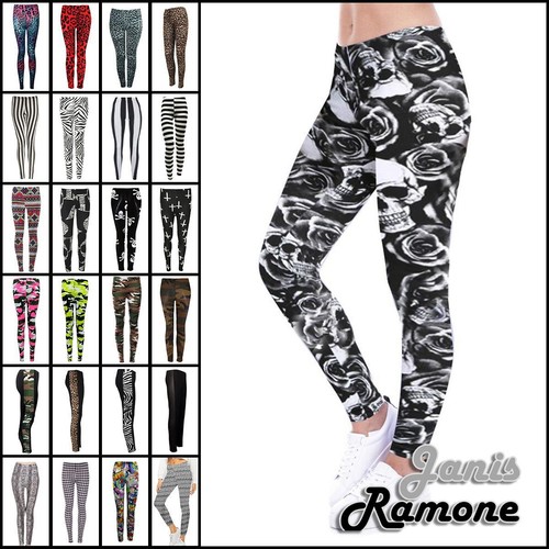 Damen skinny yogahose bedruckt - yogahose,