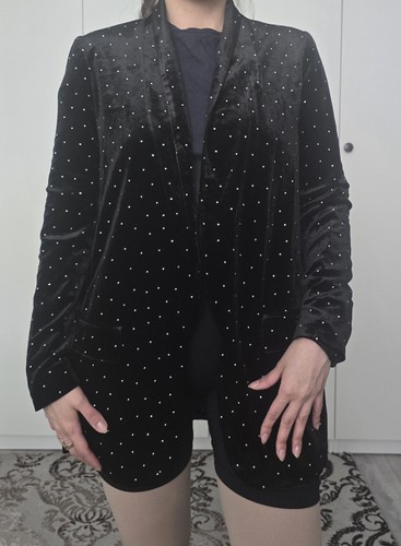 Zara samt blazer - zara, schwarz