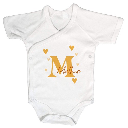 Baby body kurzarm mit name - kurzarm,