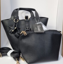 2-in-1 Damen Handtasche aus Italien  aus Kunstleder