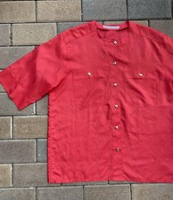Bluse Mario Rosella 40 rot wie Seide bügelfrei elegant