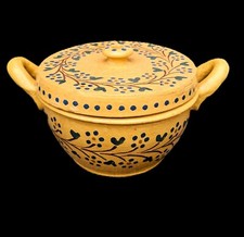 Topf alte Keramik Hafnerware Suppenterrine Handarbeit antik Bauernkeramik  24cm