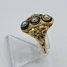 A182# Jugendstil Perle Ring G