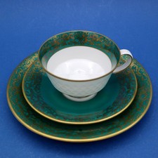 Reichenbach Kaffeeservice Petrol Gold – Tasse Untertasse Kuchenteller Fine China