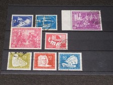 Briefmarken DDR, Lot aus 1950, gestempelt, Michel 246 - 250 / 257 - 259, Text!
