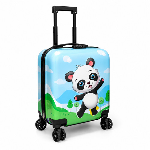 Kinderkoffer panda blau grün - blau,
