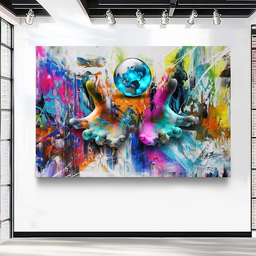 Leinwand bild abstrakt hände - leinwand,