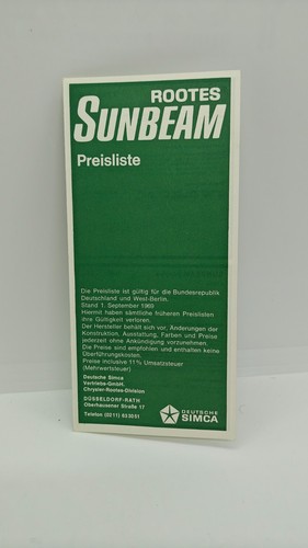 Deutsche simca rotes sunbeam - simca,