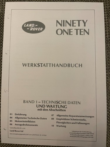 Werkstattbuch land rover - land,