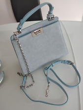 Handtasche hellblau echtes feines Veloursleder Luxusbrand Alla Pugatscheva