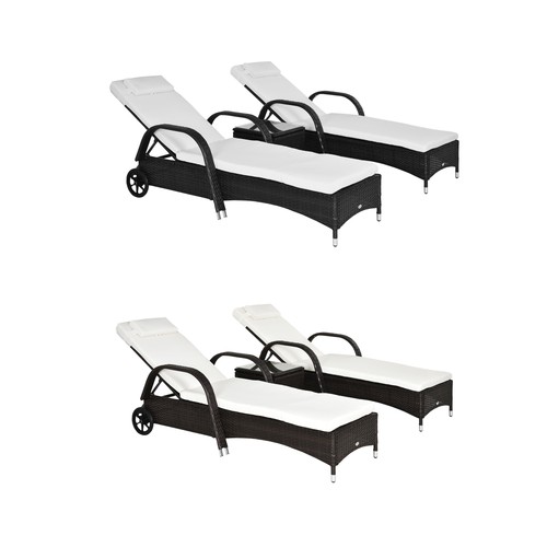 Polyrattan sonnenliege tisch - polyrattan,