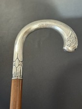 Jugendstil Spazierstock Gehstock Griff 800er Silber