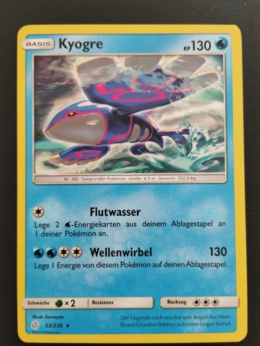 Pokémon karte kyogre 236 - pokémon,
