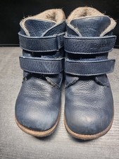 Bisgaard Leder Wolle Gr. 35 Blau Boots