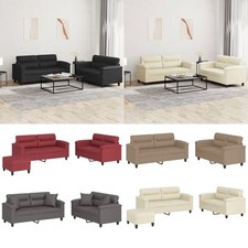 Sofagarnitur Kissen Sofa Sessel Couch Sitzgruppe Wohnzimmer Kunstleder vidaXL