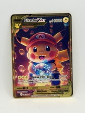 Pokemon Pikachu VMax Super Mario Metallkarte Kind Geschenk Geburtstag Weihnacht