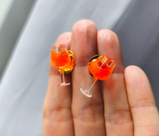 Ohrstecker , aperol , aperol Spritz, glas, orange