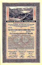 Walchenseewerk AG München hist. Anleihe 1923 E.on Bayern Isar Kochel Walchensee