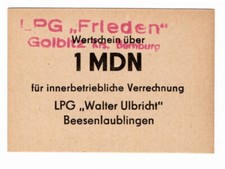 LPG-Geld Wertschein LPG