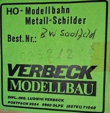 Verbeck H0 Dampflok Plakette