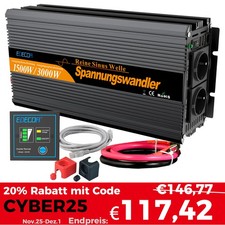 EDECOA Reiner Sinus Spannungswandler 12V 230V Wechselrichter 1500 3000 Watt V2.0