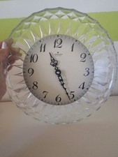 Junghans Quartz Bleikristall Wanduhr / Uhr Schott Zwiesel Präsent - Funktioniert