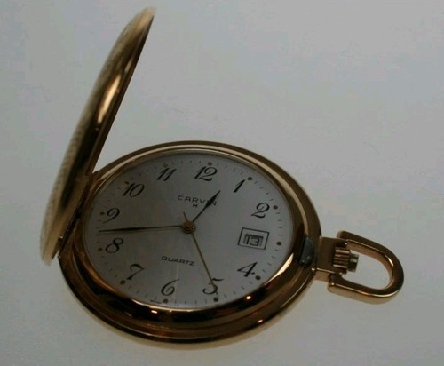 Goldene carvin taschenuhr - goldene, mit