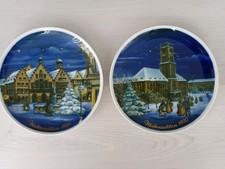 2 Weihnachtsteller Royal Tettau, limitierte Auflage 1989, 1990