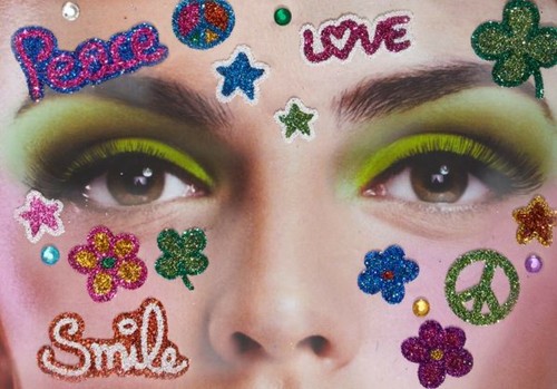Glitter gesichts tattoo flower - gesichts,