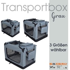Transportbox Hundebox Faltbox Transporttasche faltbar Tierbox Hunde Box Grau