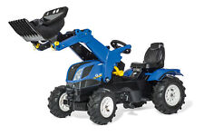 RollyToys Trettraktor New Holland + Frontlader Kinderfahrzeug Luftbereifung